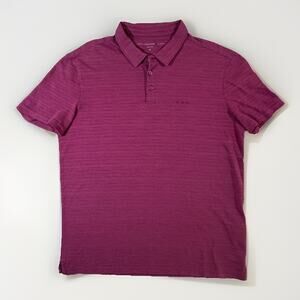 John Varvatos Mens Maroon Short Sleeve Polo Shirt Size M